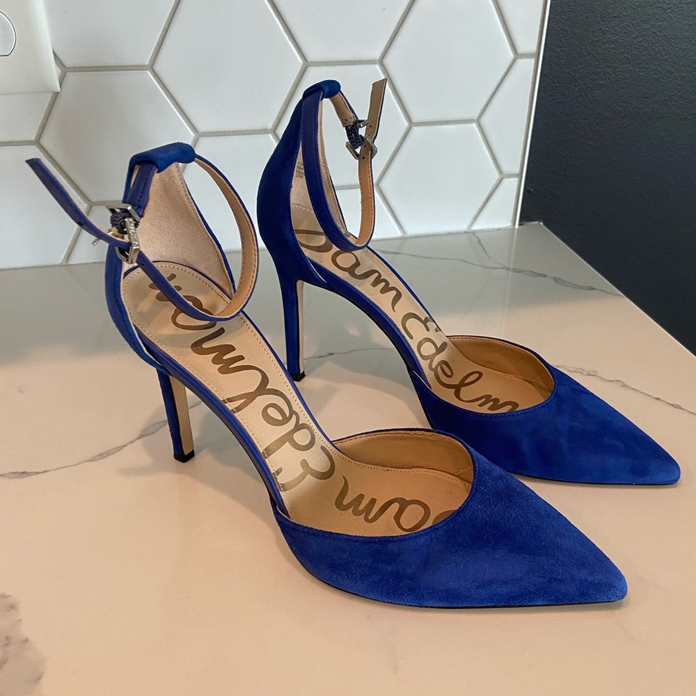 Sam Edelman Royal Blue Suede Heels